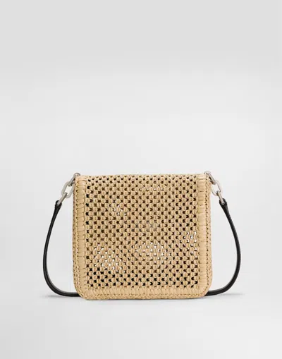 Dolce & Gabbana Rectangular Woven Top Handle Shoulder Bag In Multicolor