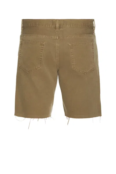 Frame Raw Hem Relaxed Denim Shorts In Brown