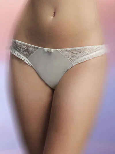 Felina Gabriella Low Rise Thong In Champagne In White