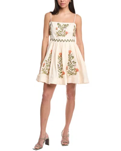 Agua By Agua Bendita Linen Mini Dress In White