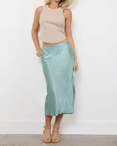 Lamade Dorit Silky Slip Skirt In Desert Sage In Multi