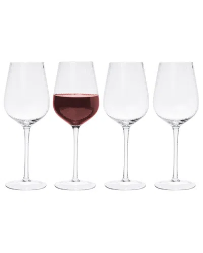 Godinger Set Of 4 Divo Optic Red Wine Glasses