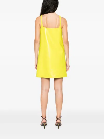 Gucci Leather Strap Dress In Yellow