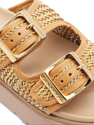 Casadei Chunky Sole Double Buckle Platform Sandals In Orange