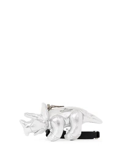 Miharayasuhiro Mini Triceratops Shoulder Bag In Silver
