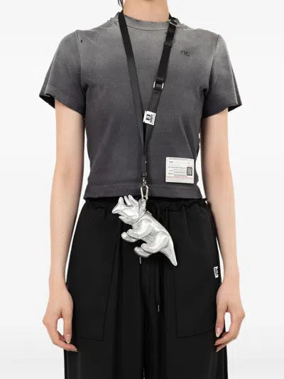 Miharayasuhiro Mini Triceratops Shoulder Bag In Silver