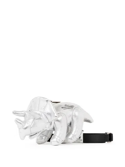 Miharayasuhiro Mini Triceratops Shoulder Bag In Silver