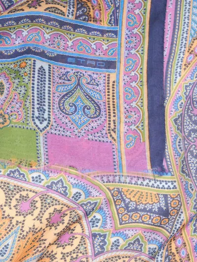 Etro Patterned Scarf In Blue