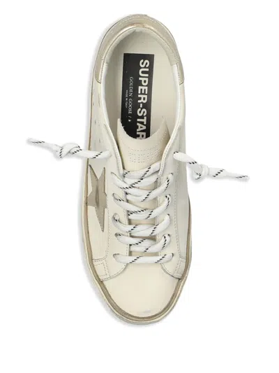 Golden Goose Super Star Leather Upper Laminated Star And Heel Glitter Edge In Gray
