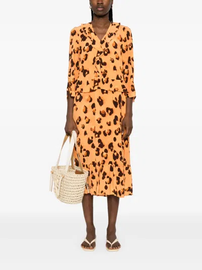 印花超长半身裙