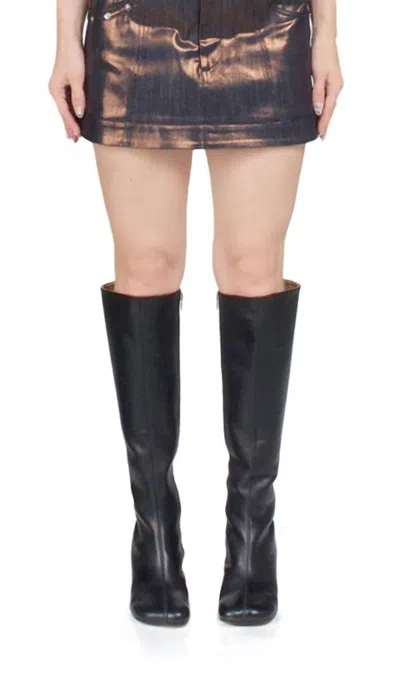 Priscavera A-line Mini Skirt In Indigo Bronze In Multi