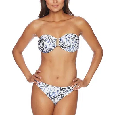 Luxe By Lisa Vogel Prowl Molded Bandeau Bikini Top In White In White