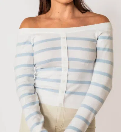 Falcon Park Drew Off The Shoulder Top In Blue