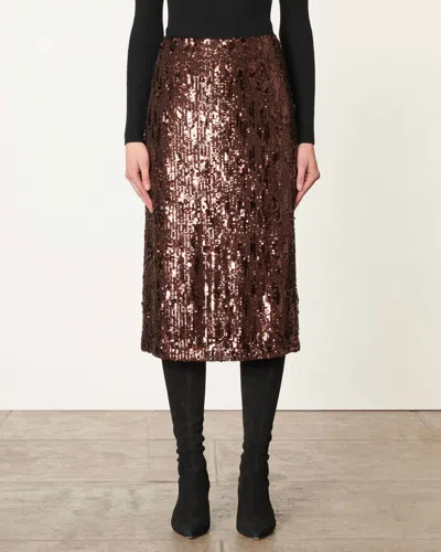 Vanessa Bruno Dirma Midi Skirt In Cafe In Beige