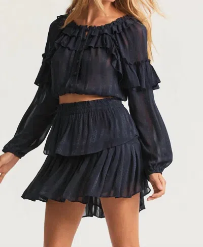 Loveshackfancy Ruffle Mini Skirt In Midnight In Multi