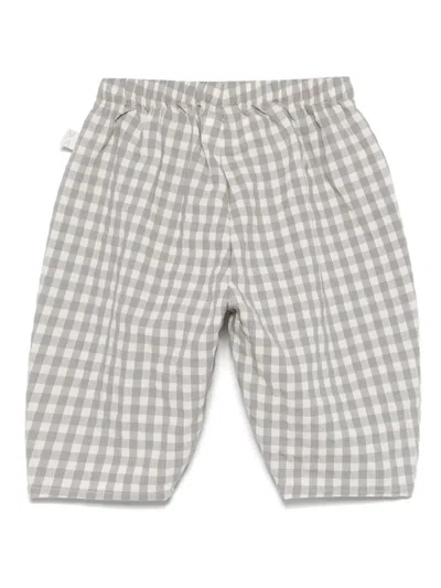 Teddy & Minou Gingham-check Trousers In Green