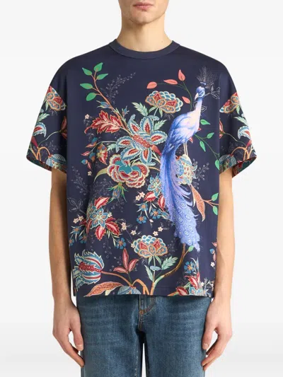 Etro Cotton T-shirt In Blue