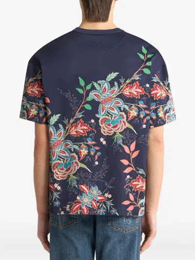 Etro Cotton T-shirt In Blue