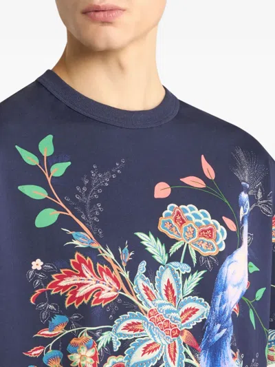 Etro Cotton T-shirt In Blue