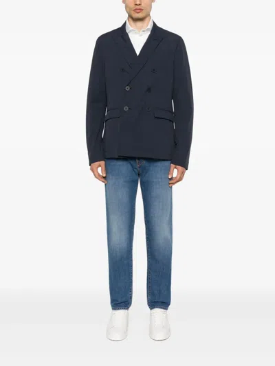 Herno Double-breasted Blazer In Blue