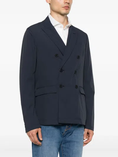 Herno Double-breasted Blazer In Blue