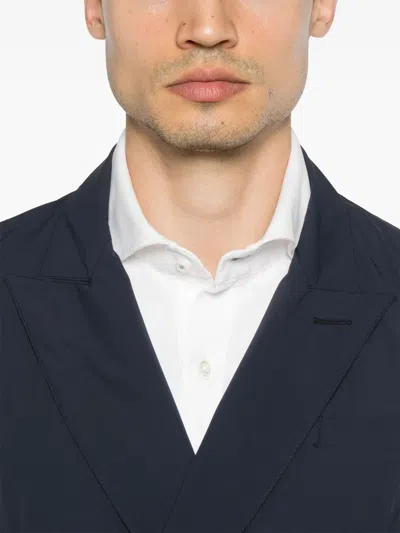 Herno Double-breasted Blazer In Blue
