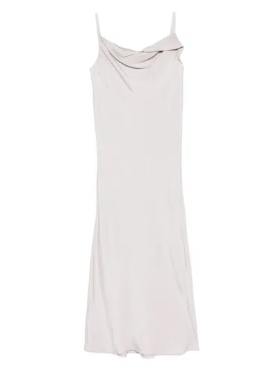 Recto Drapery Neckline Slip Dress In Grey