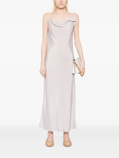 Recto Drapery Neckline Slip Dress In Grey