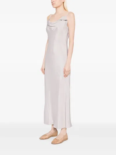 Recto Drapery Neckline Slip Dress In Grey