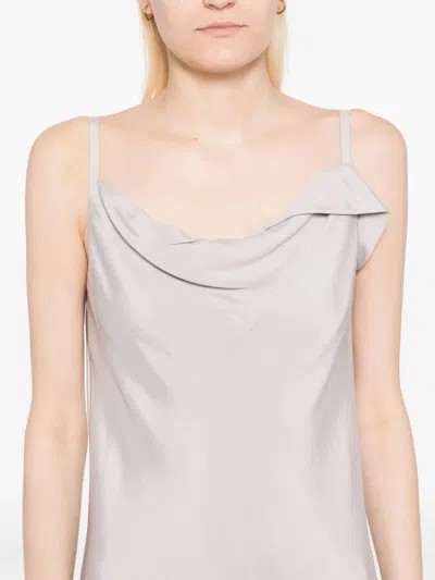 Recto Drapery Neckline Slip Dress In Grey