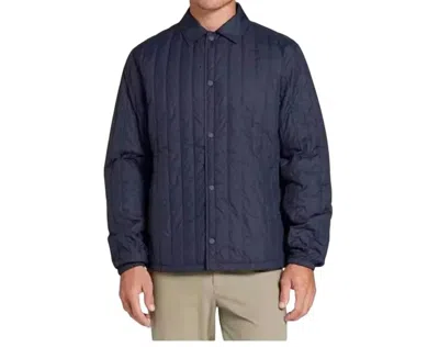 Vrst Linear Quilted Shirt Jacket In Darker Ardosia Slate In Multi