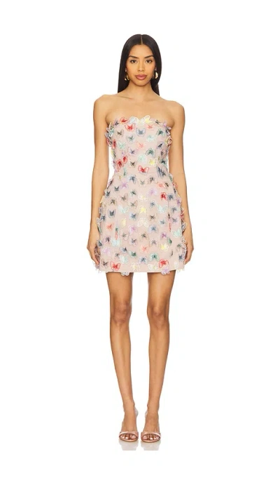 Elliatt Aviva Mini Dress In Pink Multi In Blush