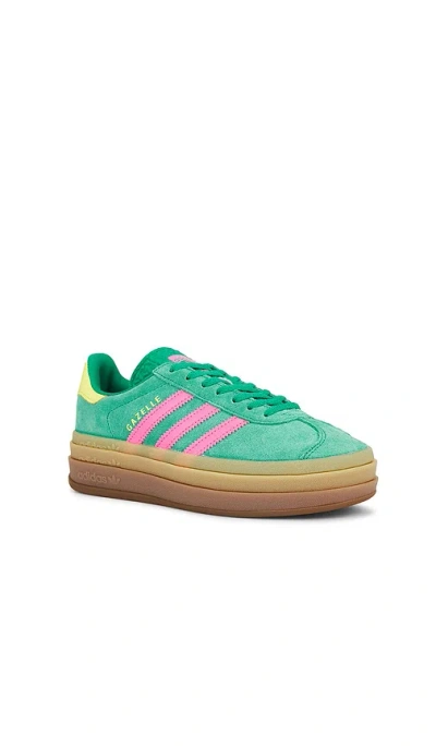 Adidas Originals Suede Upper Sneakers With Contrast Heel Tab In Green