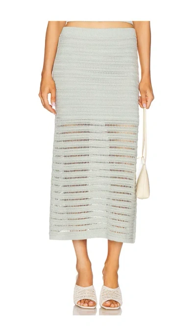 A.l.c . Lana Open Stitch Cotton Blend Maxi Skirt In Mint