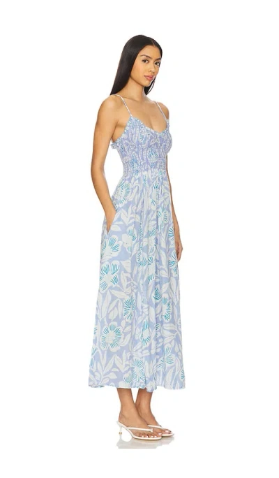 Free People Sweet Nothings Floral Print Sleeveless Maxi Sundress In Blue