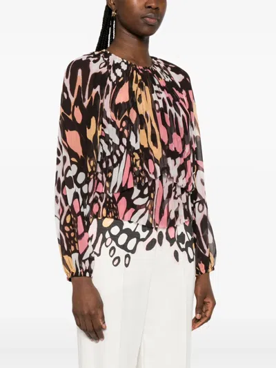 Marccain Printed Blouse In Brown