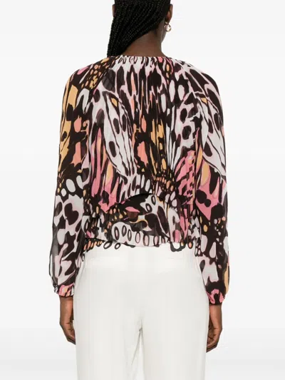Marccain Printed Blouse In Brown