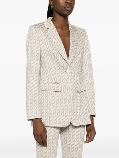 Marccain Graphic-jacquard Blazer In Neutrals