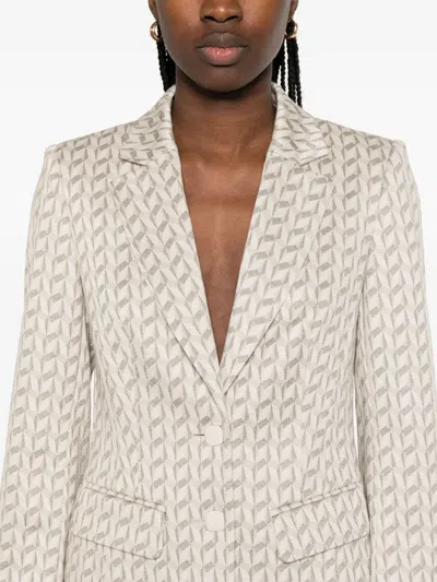 Marccain Graphic-jacquard Blazer In Neutrals