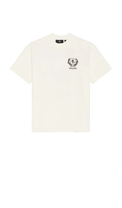 Represent White T-shirt With Logo Crest In Multicolor