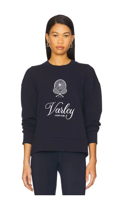 Varley Rasco Namesake Stretch-jersey Sweatshirt In Blue