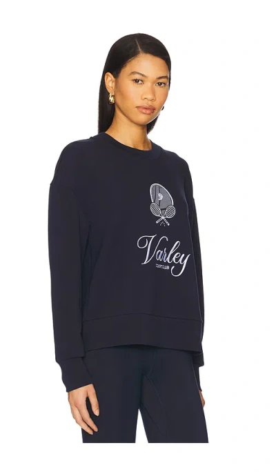 Varley Rasco Namesake Stretch-jersey Sweatshirt In Blue