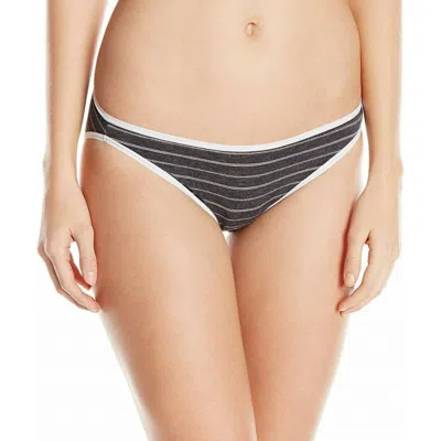 Felina Sublime Hi Cut Brief Panty In Heather Gray Stripe In Multi