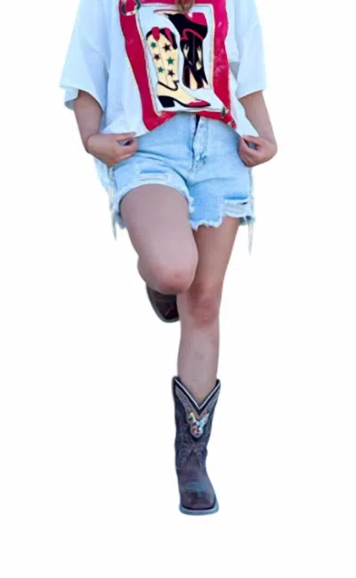 Blue B Diamond Girl Jean Shorts In Light Denim In Blue