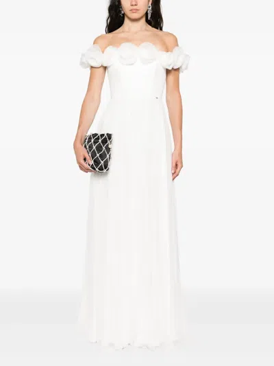 花卉贴花超长连衣裙