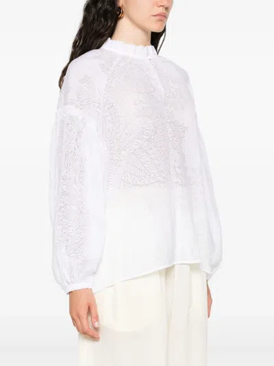 Marccain Leaf-motif Blouse In White