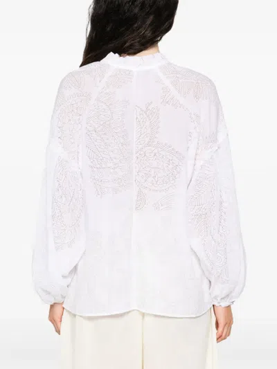 Marccain Leaf-motif Blouse In White