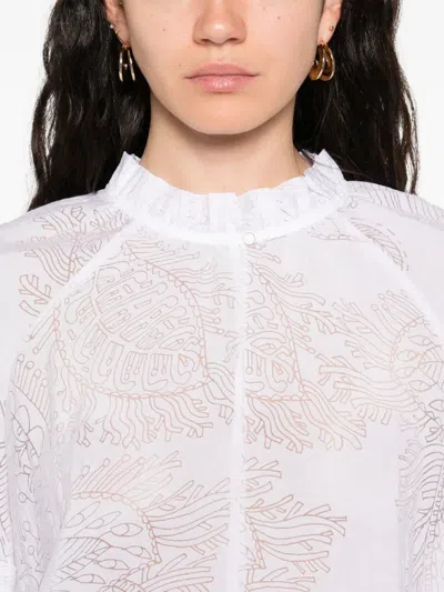 Marccain Leaf-motif Blouse In White