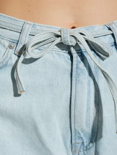 Samsoe & Samsoe Drawstring Cotton Jeans In Blue