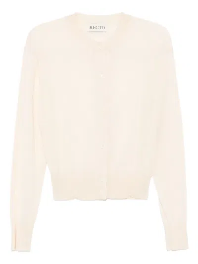 Recto Wool Cardigan In Neutrals
